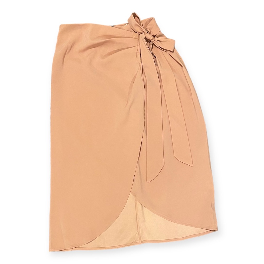 Wrapped Around You Midi Skirt - Nude
